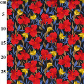 Tissu floral Rose & Hubble à fleurs rouges